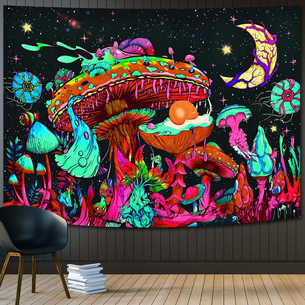 Vintage Mushroom Hippie Wall Tapestry Holiday Party Living Room Bedroom Dorm Wall Decor Tapestry Home Decor