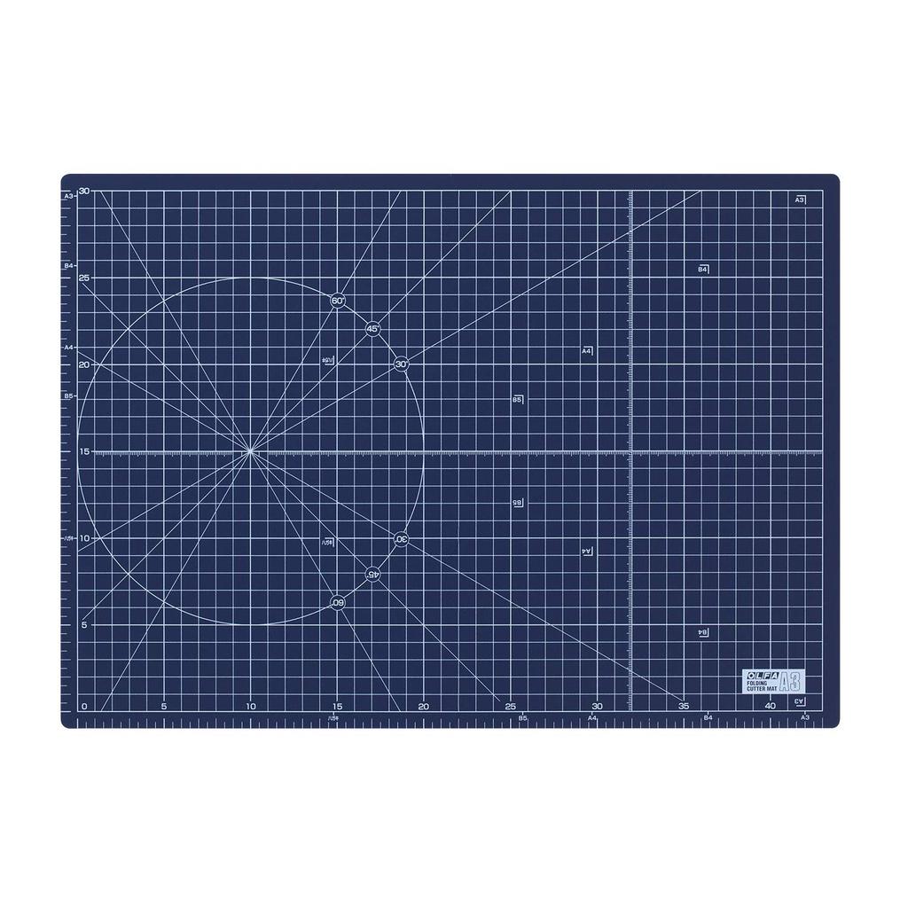 OLFA Cutter Navy 223BSNV Bi-Fold Mat, A3, (Stationery Only)