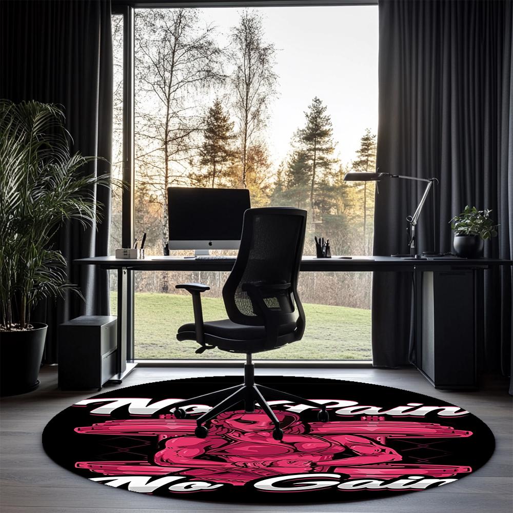 weightlifting Printed Round Rug Carpet Chair Rug Area Rug Entryway Doormats,for Office Chair Living Room Bedroom Kitchen Room.