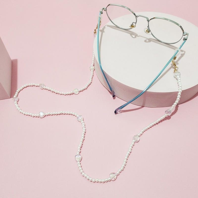 Simple Pearl Mask Chain Multi-use Earphone Anti-lost Lanyard Necklace Color Love Glasses Chain