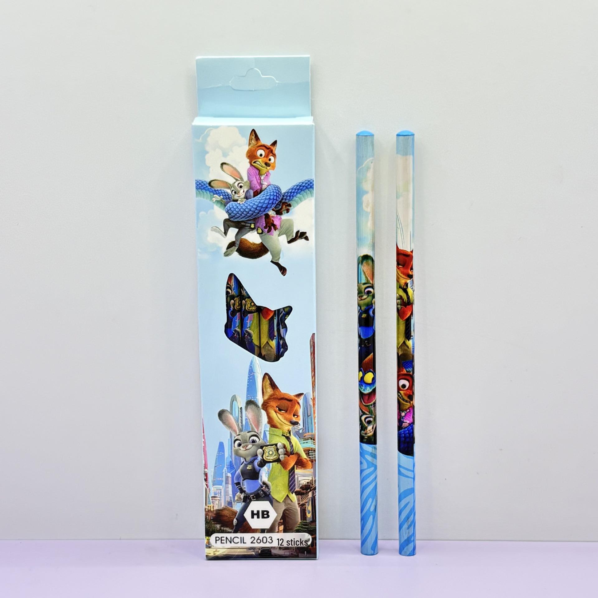 Cartoon HB Pencils with Eraser, 12-Pack for Primary School Students – Great for Gifts & Drawing HB