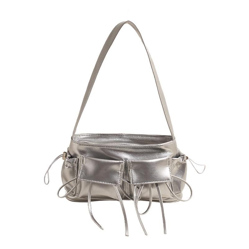 Ielgy Sweet Bow Underarm Bag Multi-Pocket One-Shoulder Fashion All-Match Tote Bag