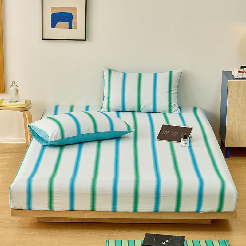 100% Cotton Bedsheet Skin-friendly Fitted Sheet Simple Style Bed Cover Elastic Bed Linen drap de lit (Pillowcase Need Order)