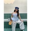 Summer French design waist floral sling vest women's outer wear S