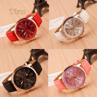Trendy Unisex Stone Roman Crystal Hara Quartz Wrist Watch Analog Watches Gift Numeral Round Case