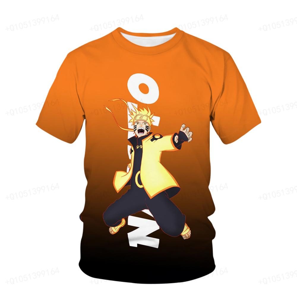 Sommar Naruto T-shirt Barn Streetwear Rund Hals Kort Ärm 3D Topp Rolig Tecknad Film Män Kakashi