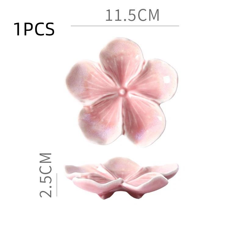 Vintage Ceramic Flower Shaped Craft Dish Multi-Color Dipping Sauce Small Bowl Creative Kitchen Gift