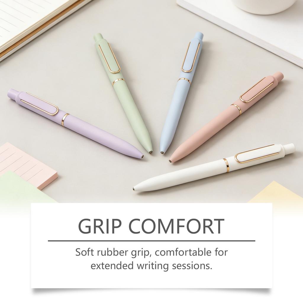 Quick-drying Black Gel Pen In A Colorful Macaroon Color Range. It Is A Quick-drying Writing Instrument Pen Suitable For Smooth Daily Writing.2ML