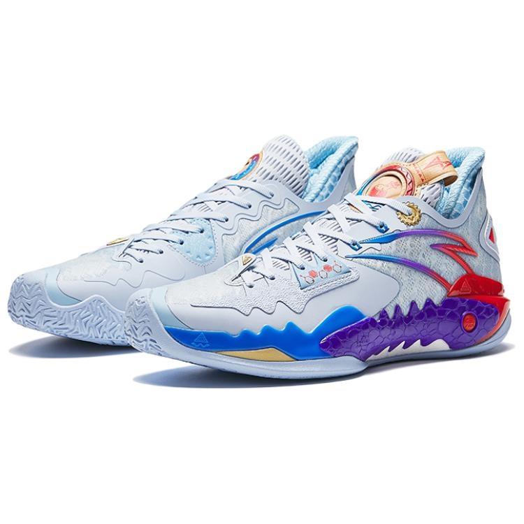 ANTA Shock Wave 5 Basketball Shoes Men's Low Top Blue Purple 112541106R-1
