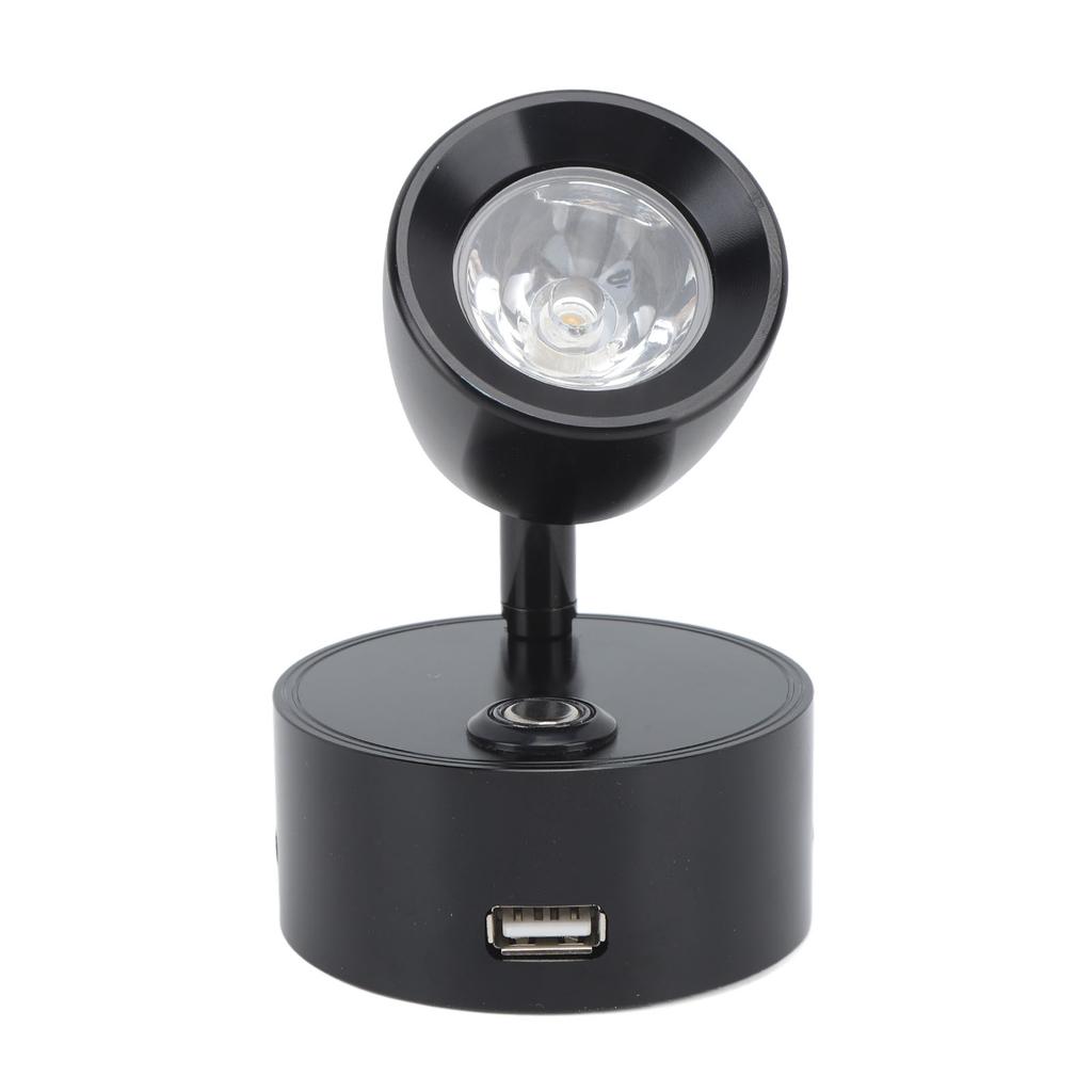 Wohnmobil Leselampe LED Innen Nachttischlampe Boot Yacht USB Wiederaufladbar Einstellbar Touch Lampe T DC12 bis 24V Schwarz