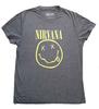 Nirvana Yellow Smile Grey Offizielles T-Shirt Herren Unisex
