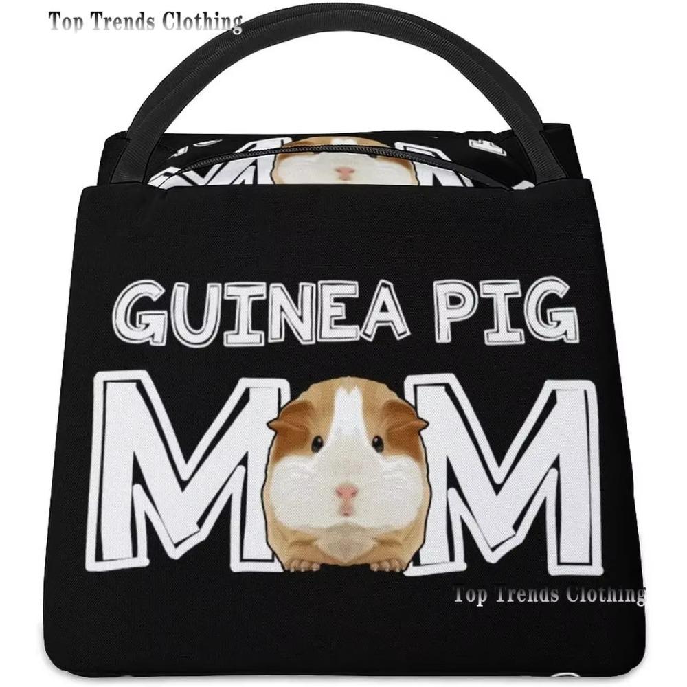 

Сумки для ланча с принтом морской свинки для женщин и мужчин, многоразовая изолированная сумка для ланча для взрослых 28x17x16CM серый