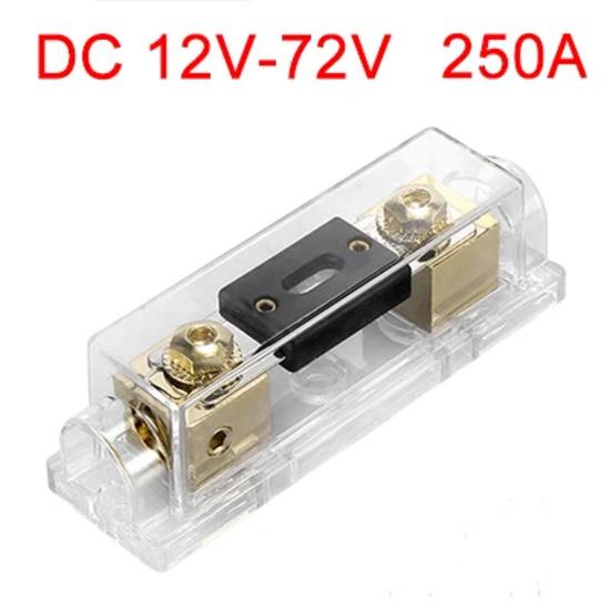 X Autohaux 4Pcs 0/2/4 Gauge Inline ANL Fuse Holder ANL Fuse Block With 200A 250A 300Amp  Electrical Protection Fusible For Cars