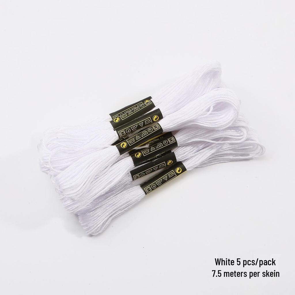 Weißer Blume Baumwollstickgarn: 6-fädiges Kreuzstich-Bastelpaket
