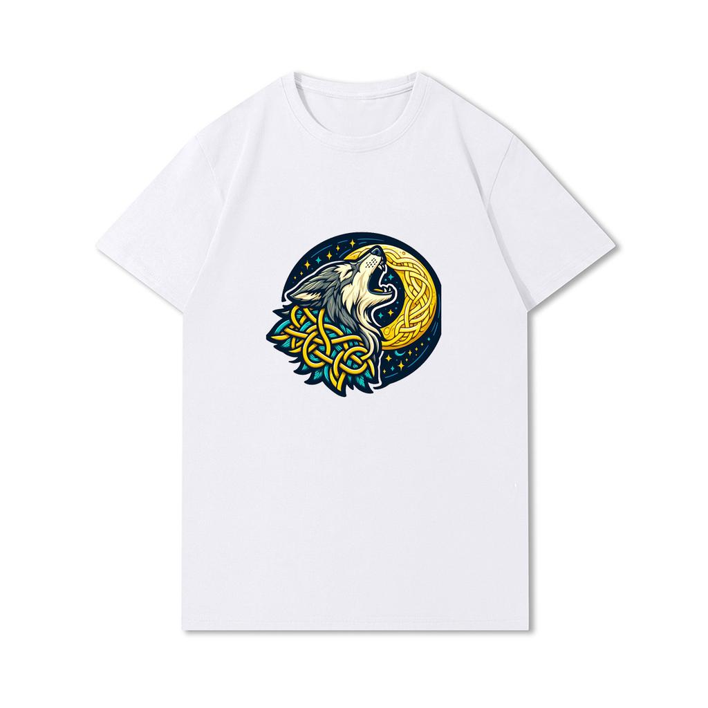 100% Cotton Summer Men T Shirts Viking Vintage Skull Beard with Headphone Printed Casual Top Tees