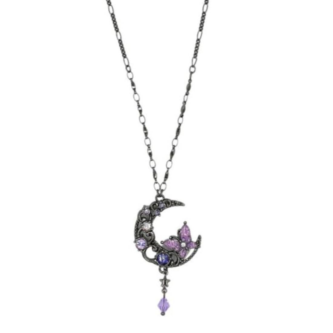 Butterfly and Crescent Moon Motif Necklace SAXN049760XV [Anna Sui] фиолетовый