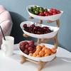 Taca do przechowywania ze stabilną drewnianą ramą Elegancki nowoczesny owalny design Oszczędzająca miejsce taca Organizer na owoce warzywa przekąski