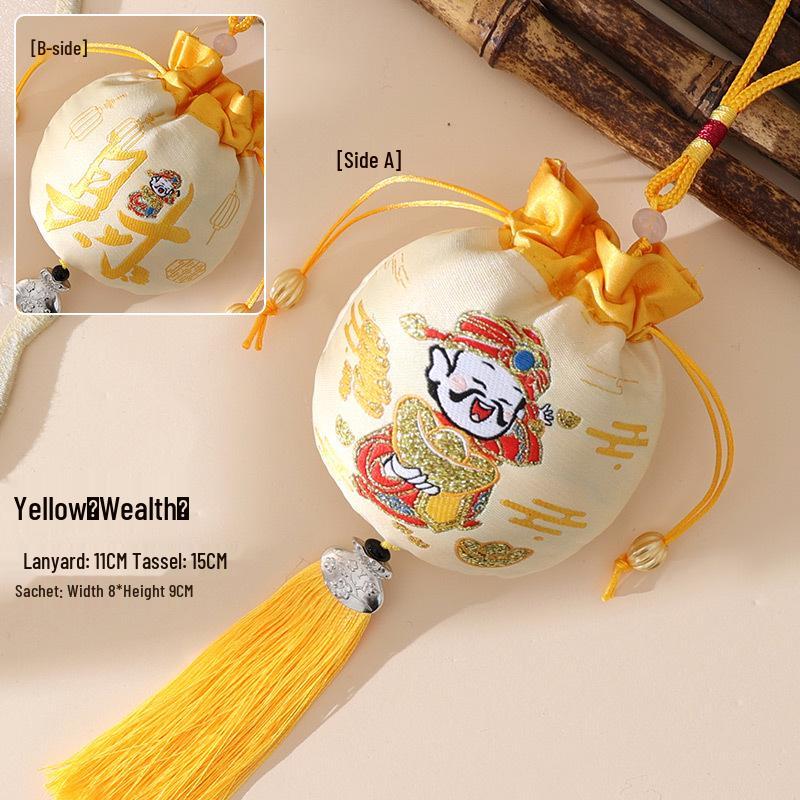 Dragon Boat Festival Brocade Sachet Bag - Portable Hanfu Purse with Ancient Style Pendant