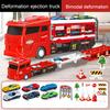 1 Set Kids Truck Toy with Sound Light Guideposts Double Layers Foldable Track Mini Ejection Car Racing Inertial
