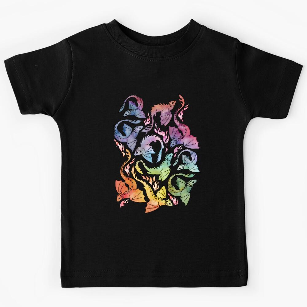 Dragon fire dark rainbow Kids T-Shirt 160