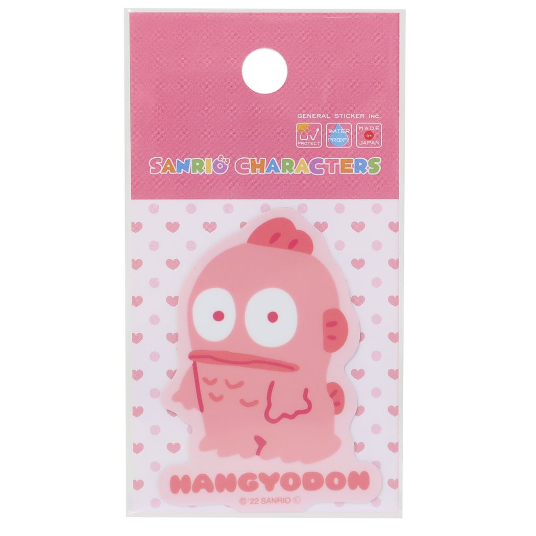 Die-cut colorful mini stickers vinyl seal Hangyodon pink Sanrio general sticker waterproof light-resistant deco mail-friendly