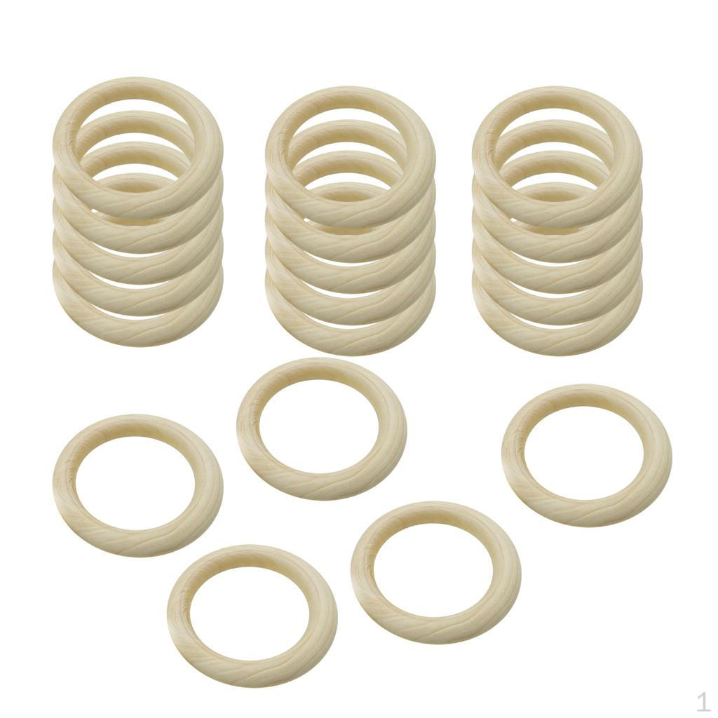10/20 Pack 65/35mm Blank Wood Rings Unfinished Wooden DIY Teether Teething Shower Gift Toys