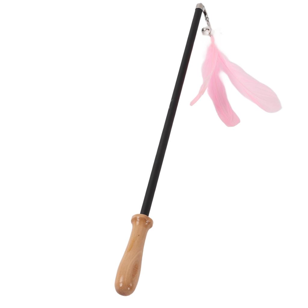 Katzen-Teaser-Stab Einziehbar Interaktives Katzenfeder-Spielzeug mit Glocke für Katze KätzchenPink