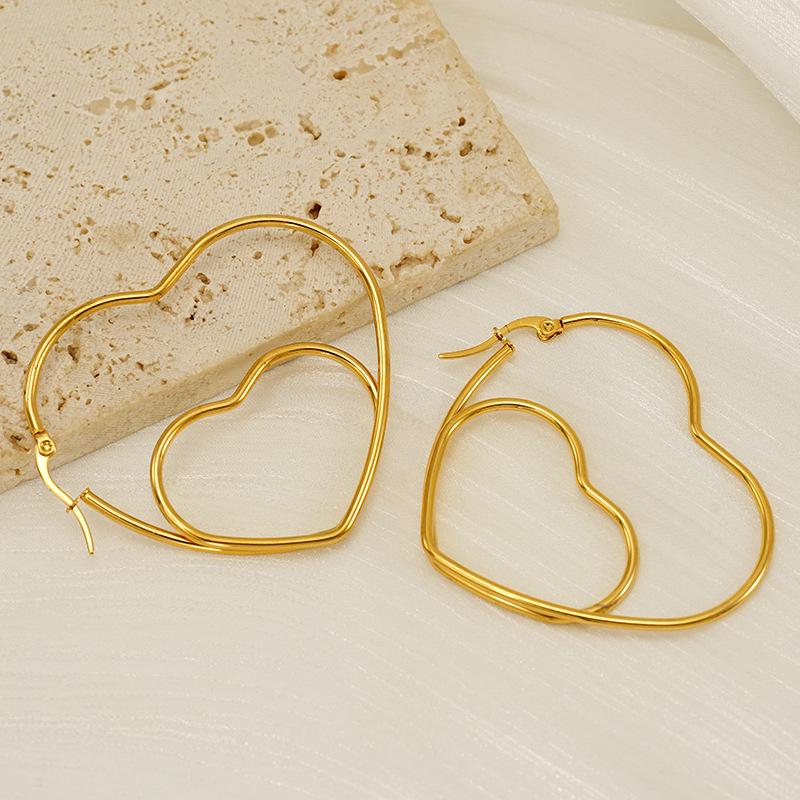 Trendy Double-Layer Heart Design Earrings: European & American Fashion, Versatile & Stylish for Women