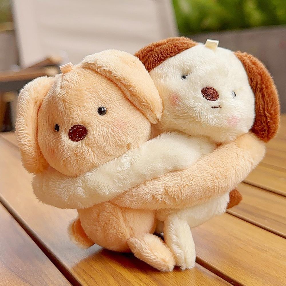 Creative Hugging Animal Doll Keychain Plush Cartoon Bag Pendant Soft Funny Friends Key Ring Couple Kids Gift