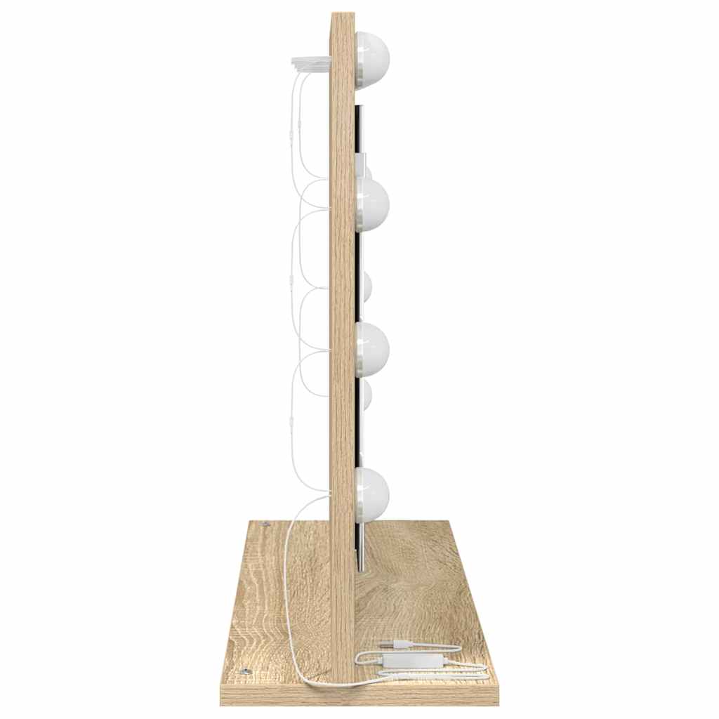 Rectangular Washbasin Mirror In Sonoma Oak 60 X 45 X 18 Cm