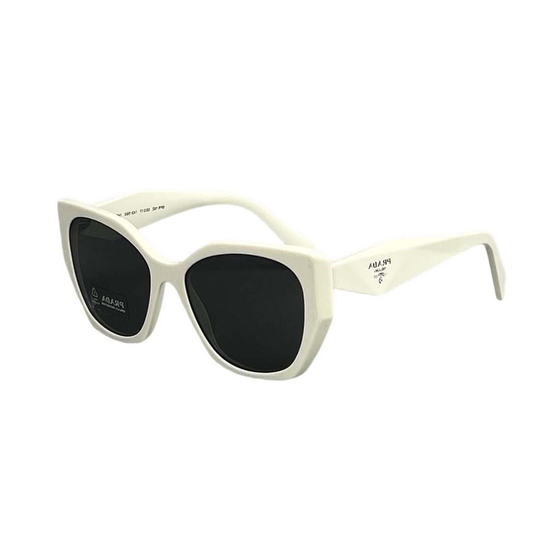 

Prada Irregular Frame Sunglasses With Lettered Temples Unisex sunglasses White 0PR19ZS-1425S0 Basic Packaging-Eyeglass Case+Box