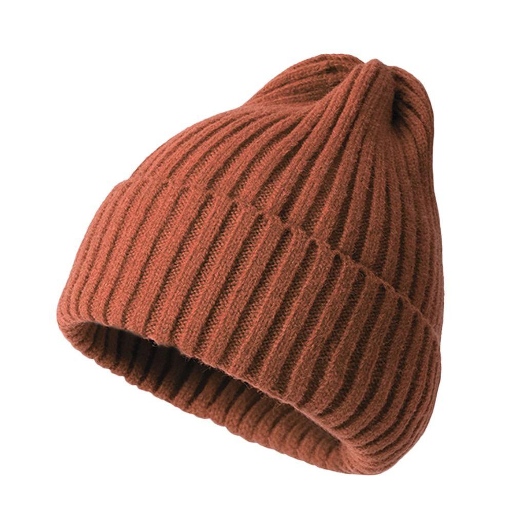 

Толстая вязаная шапка Зимняя теплая шапка-бини Модная шерстяная шапка для мужчин и женщин кофейный