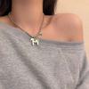 Funny Silver Plated Horse Pendant Necklace Alloy Black Choker Necklace White Hot Pink Enamel Pendant Necklace Beads Neck Chain