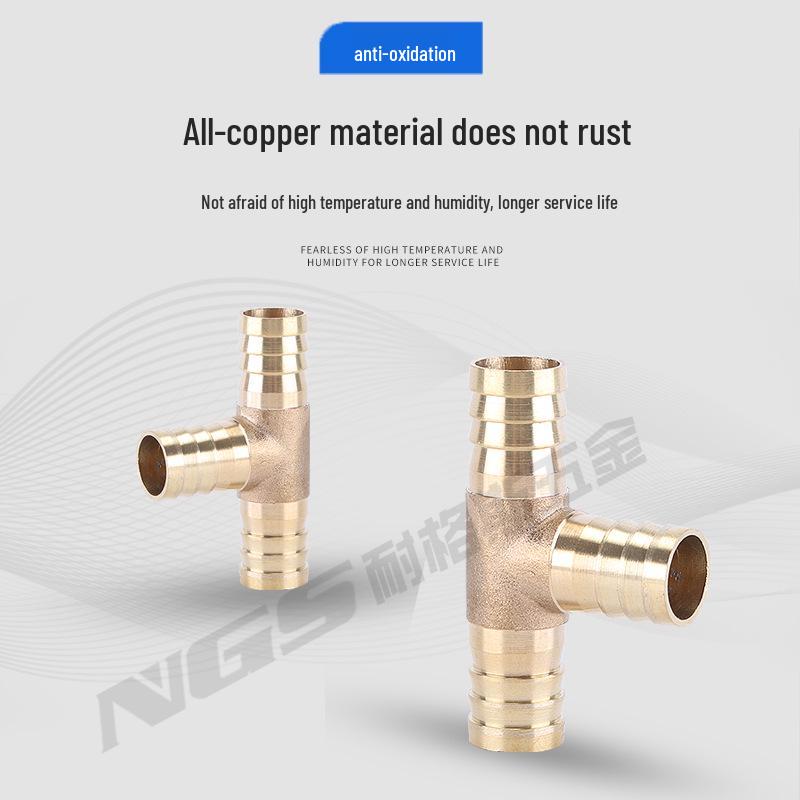 Brass Green Head Pagoda Straight-Through 2-Way or 4-Way Tee Fitting, Compatible with 6-16mm Tubing