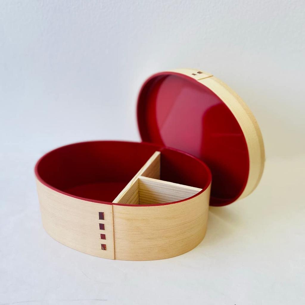 Yamaga Shikki Store Kishu Magewappa Inner Vermilion Red Bento Box Plain Wood 700ml Made In Japan Kishu Nuri Kishu Lacquerware Bento Box Lunch Box