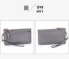Women's Large Capacity Cowhide Clutch Wallet with Phone Storage