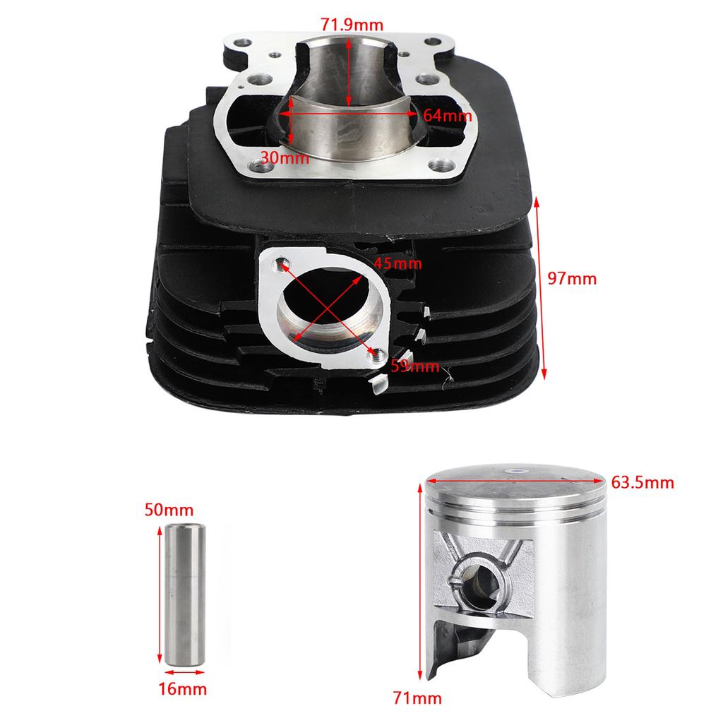 Cylinder Jug Piston Kit 64mm Bore For Suzuki TS185 Sierra 1977-1979 11210-29901