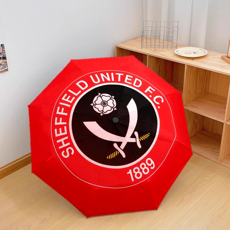 Sheffield United, automatic folding umbrella, portable and foldable design, 8 ribs, a Christmas or birthday gift.
