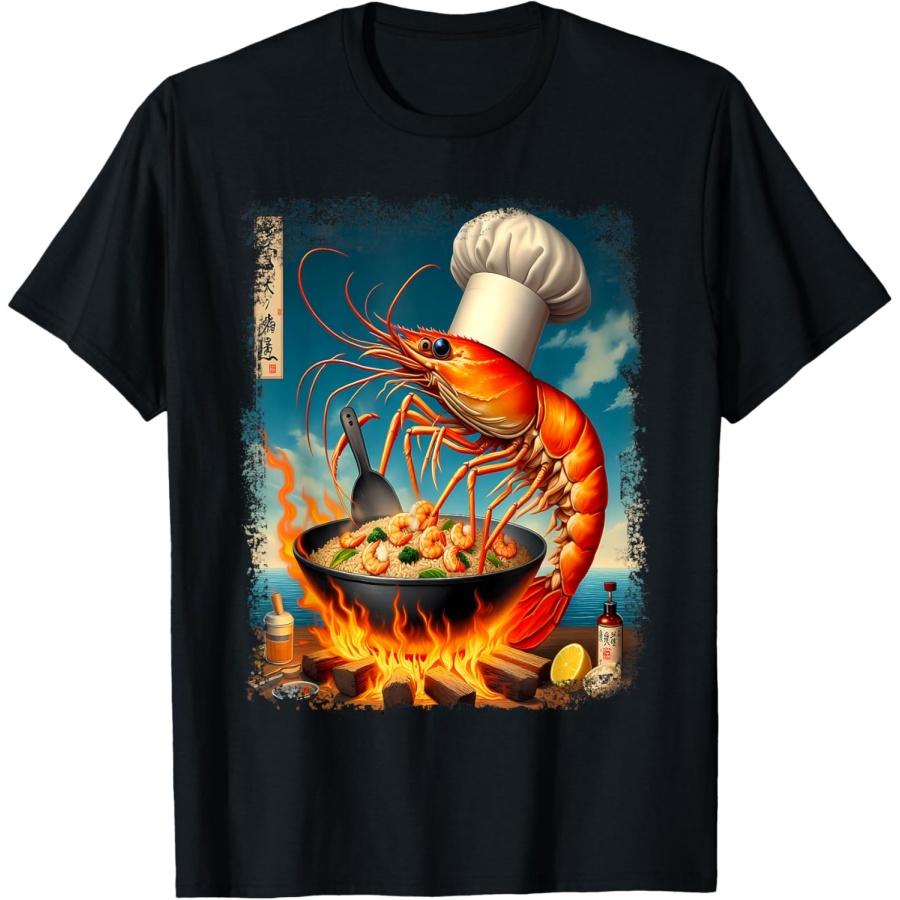 Funny Shrimp Fried This Rice Meme Painting Distressed Style T-Shirt S