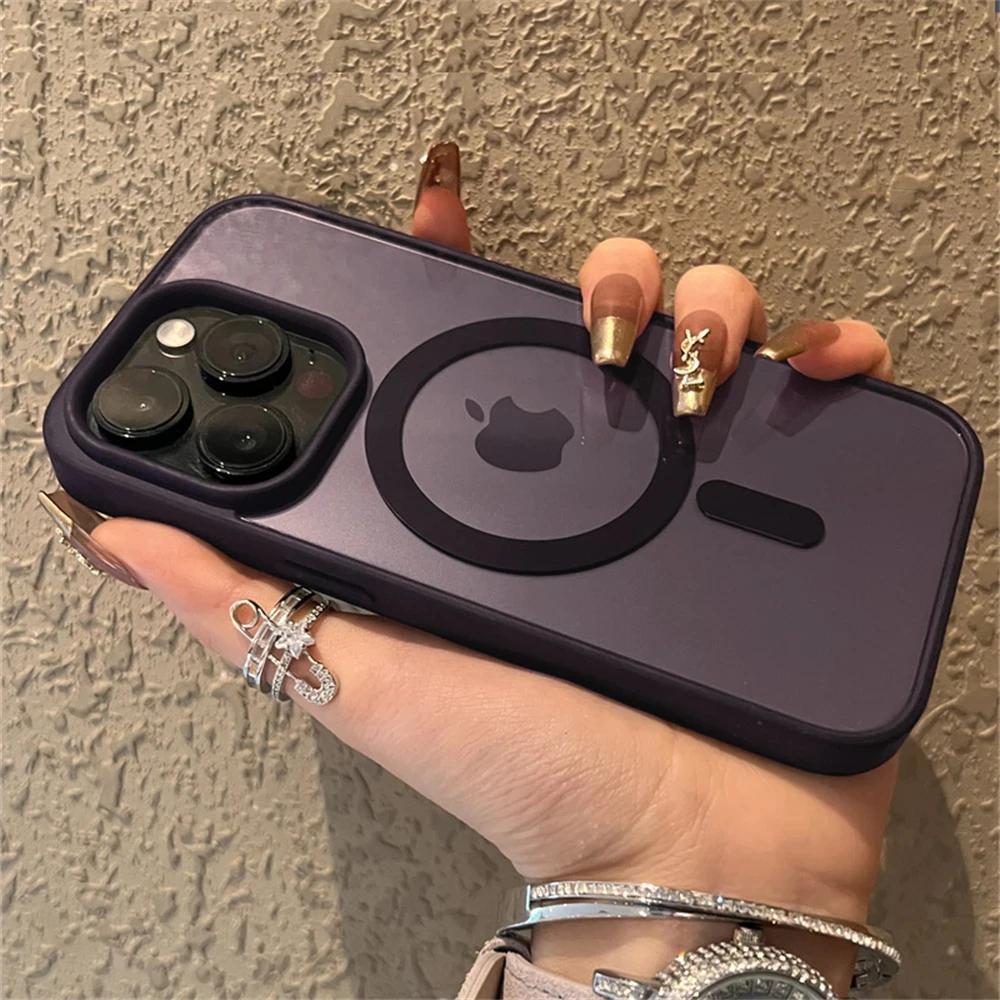 Luxury Clear Wireless Charge For Magsafe Case For iPhone 15 14 13 12 11 Pro Max 15 Plus Magnetic Shockproof Bumper Cases Cover