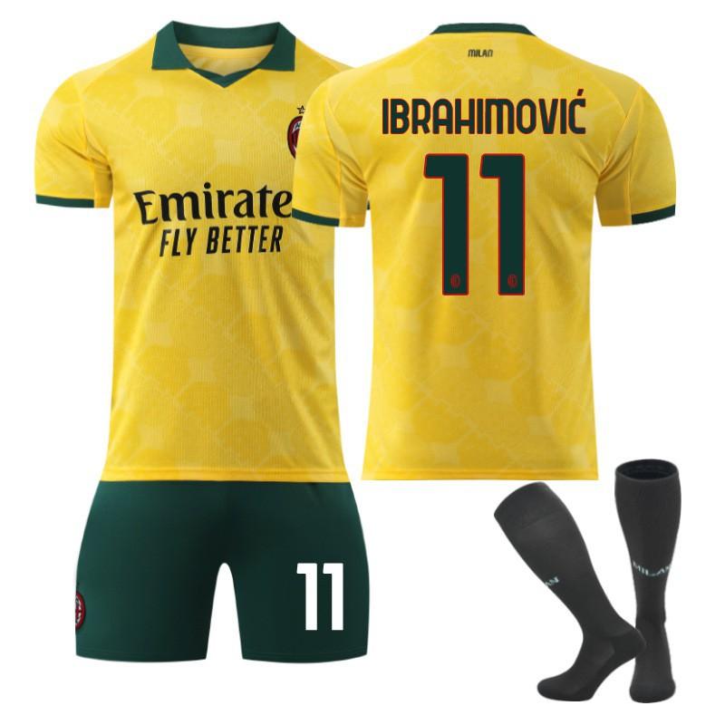 Stagione 2025-26 AC Milan Divisa da Calcio a Due Ospiti Set Bambino 10 Leo 14 Modric Ibrahimovic Maglia