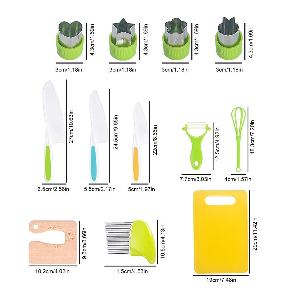 Toddler Kitchen Set Montessori Kitchen Tools for Kids Cooking Set Toddler Kitchen Accessories Real-Toddler Safe Knives Set