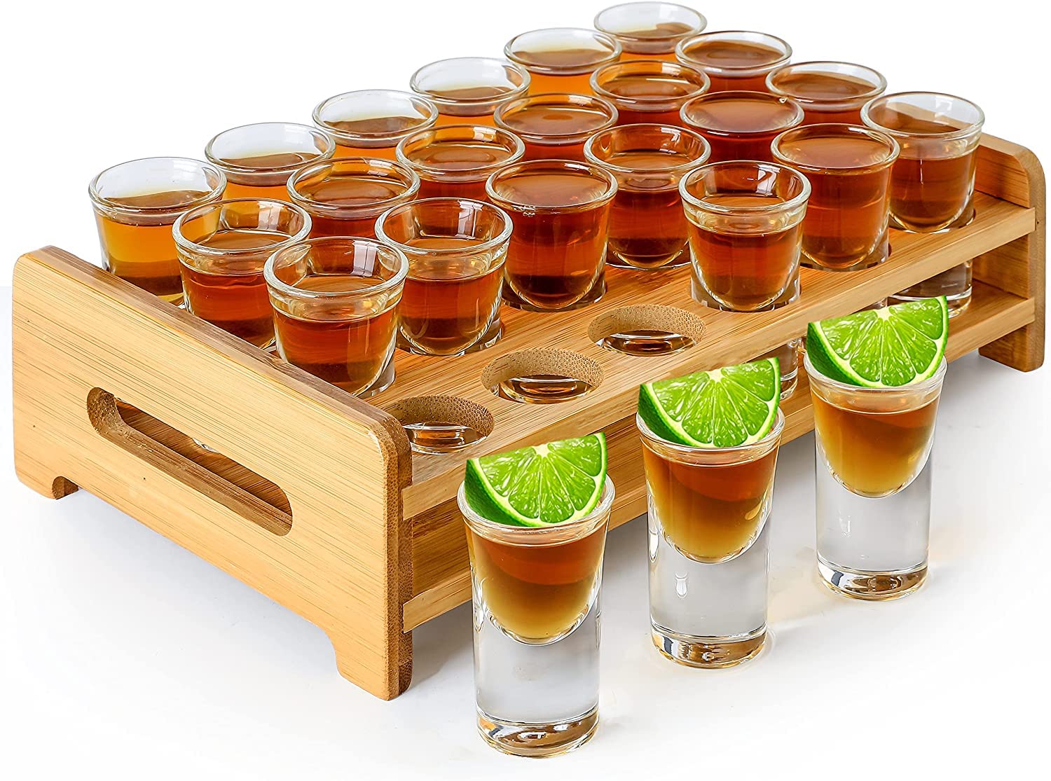 

Shot Glass Set of 24 - 15 ml/15 cc each with 1 Tray, Drinkware Set, Mini Shot Glasses, Heavy Base, Whiskey Glass Set, Rocks Glasses (wangcheng store)