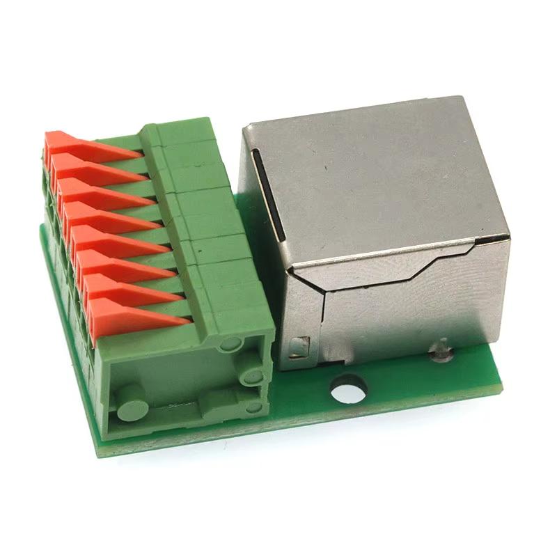 1Pcs Data Adapter Board Female Socket Guide Rail Installation Terminals Connector Rj45 Network Port Terminal Block Welding Free