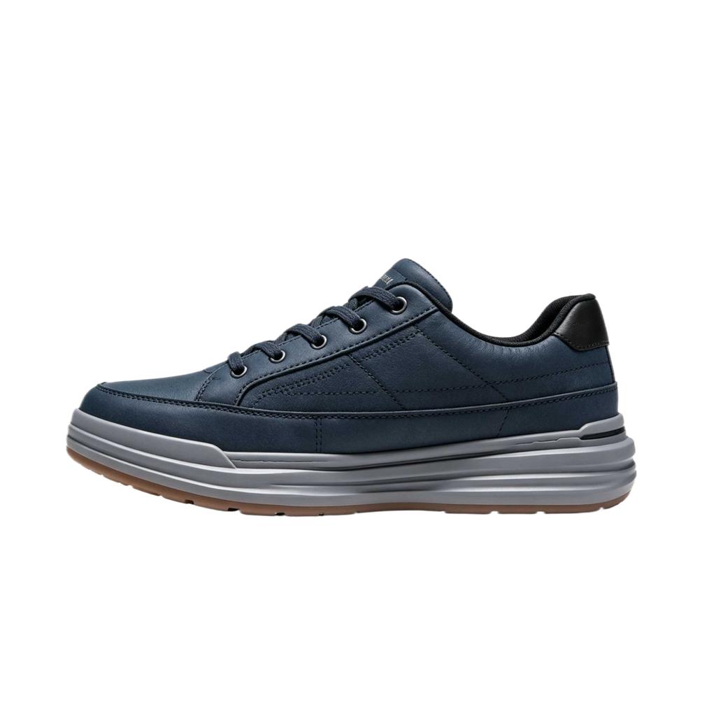 Skechers Mens USA Street Wear Synthetic Leather Lace-Up Thick Sole Soft Comfortable Low-Top Skate Shoes Men Sneaker 211394-NVY