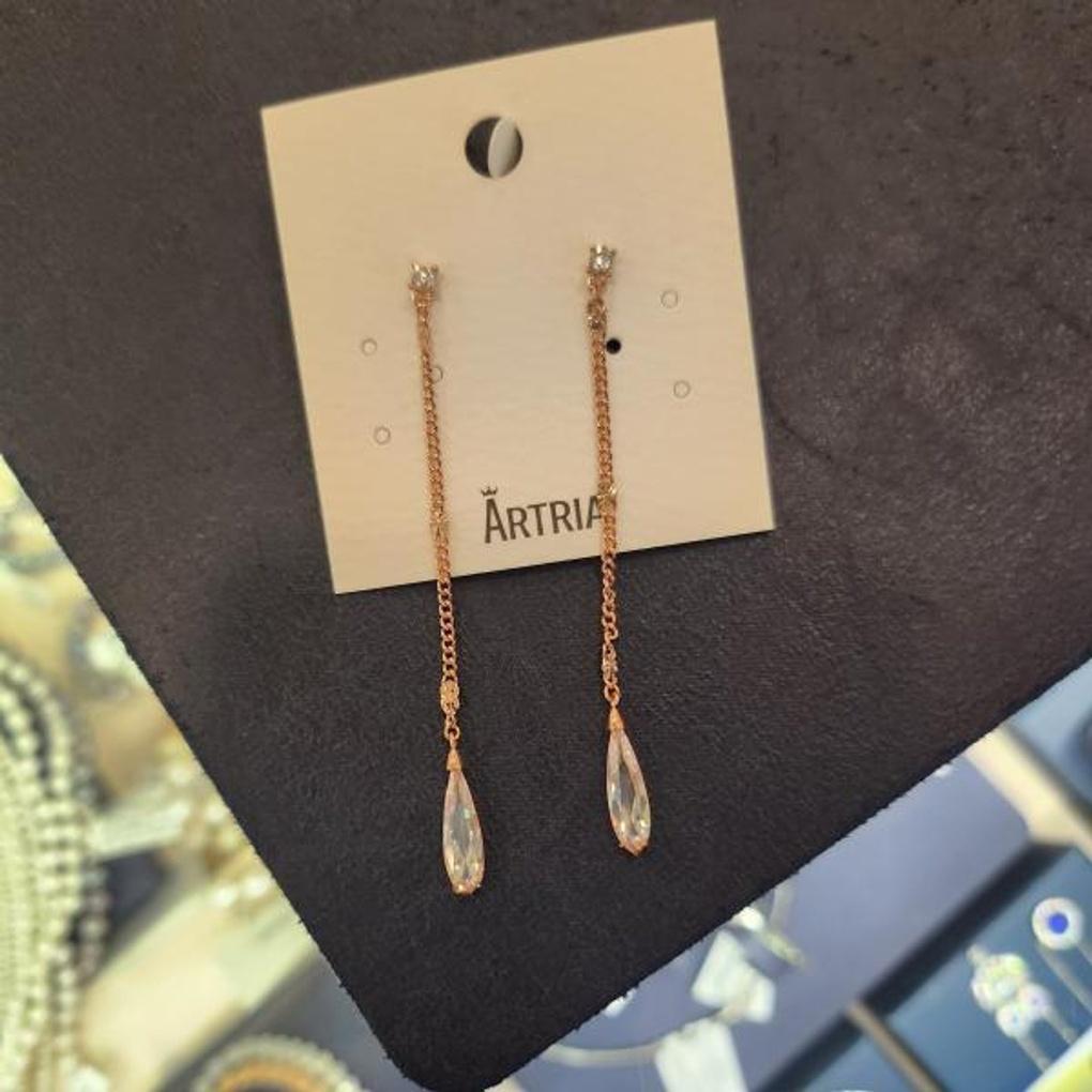 ARTRIA Waterdrop Cubic Drop E Crystal Earrings PPAERCR0001WHF