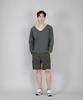 Seinteukeulu Plain Big V-Neck Long Sleeve Tee Bigv-879 Slate Gray