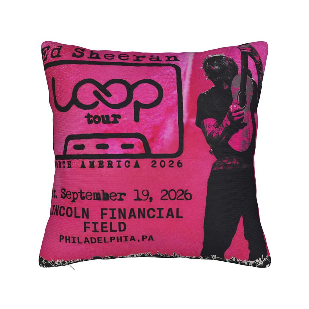 Ed Sheeran Loop Tour 2026 Pillowcase Merchandise Printing Cushion Cover Decorative  Pillow Case Cover Home Multiple Sizes