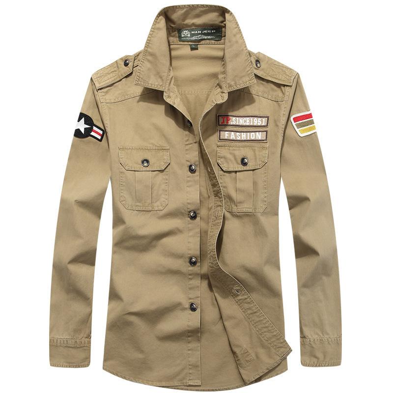 Autumn Long Sleeve Shirt Men's Outdoor Casual Cotton Shirt