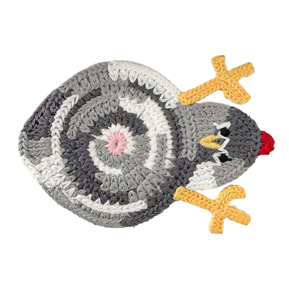 Chicken Fun Cup Mat Home Dining Table Knitted Cup Mat Crochet Drink Coasters for Kitchen Desk Home Bar Coffee